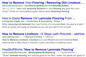 Google Search Results - How to Remove Laminate Flooring