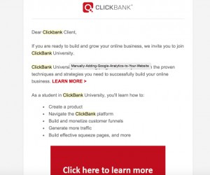 Clickbank Emails Promoting Clickbank University